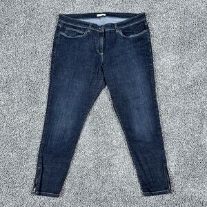 Eileen Fisher Women's Size 16 Black Zip Ankle Organic Cotton Jeans Pants